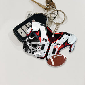 American Football - Personalized Flat Keychain