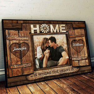 Home Is Where The Heart Is - Gift For Couples - Personalized Horizontal Poster