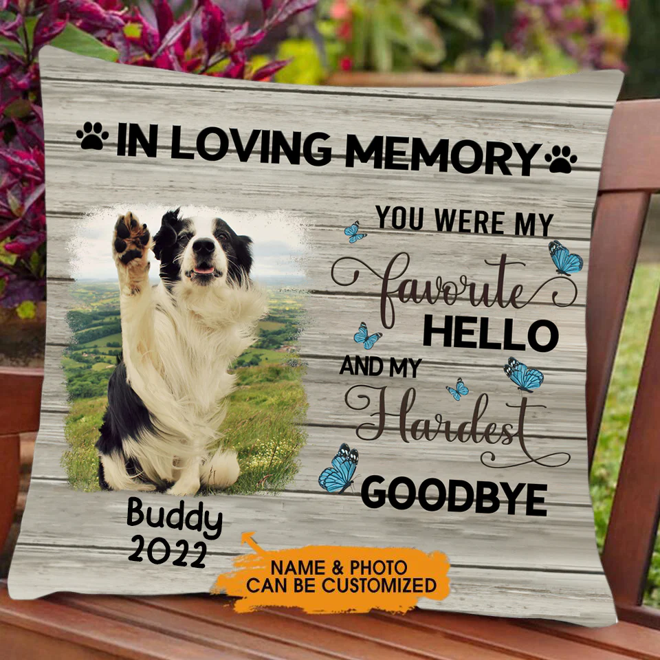Upload Photo Pet Loss In Loving Memory Dog Lovers Puppy Owners Memorial Gift Personalized Pillow