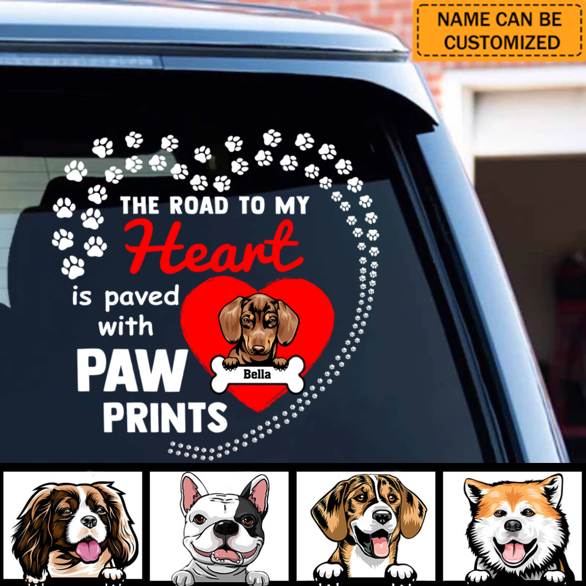 The Road To My Heart Dog Loves Personalized Decal