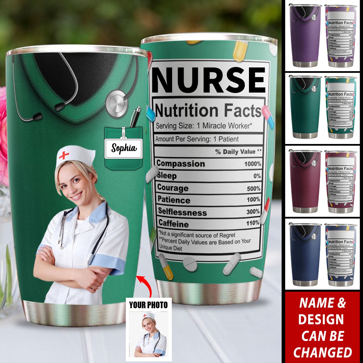 Nurse Nutrition Facts - Personalized Phtoo Tumbler Cup