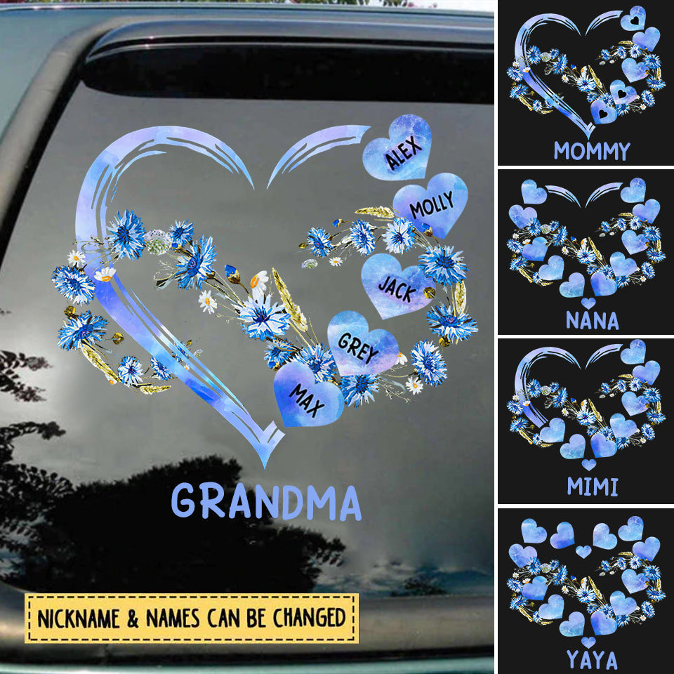 Personalized Nana Mom Heart Infinite Love Mother's Day Familia Decal