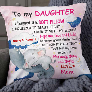 Personalized Elephant Grandma To Grandson Hug This Pillowcase