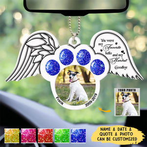 Custom Memorial Dog Cat Wings Photo Aluminum Ornament, Memorial Gift Idea For Pet Lovers