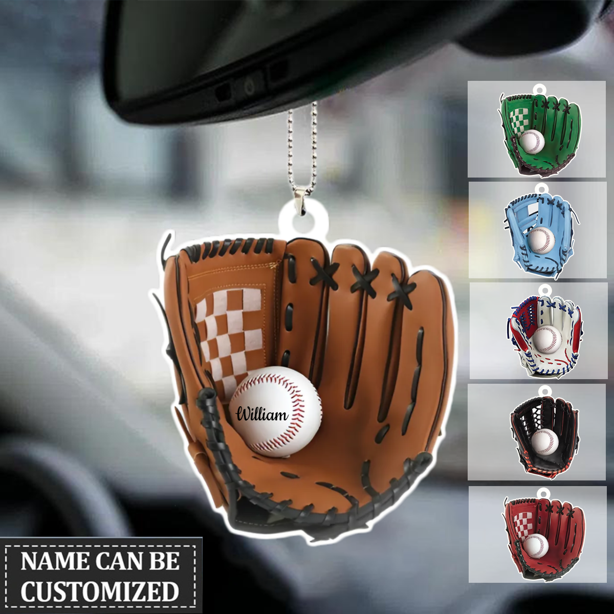 Baseball Personalized Flat Acrylic Ornament