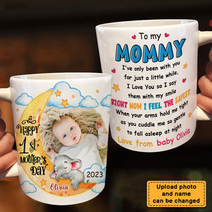 Personalized First Mother's Day Elephant Photo Mug