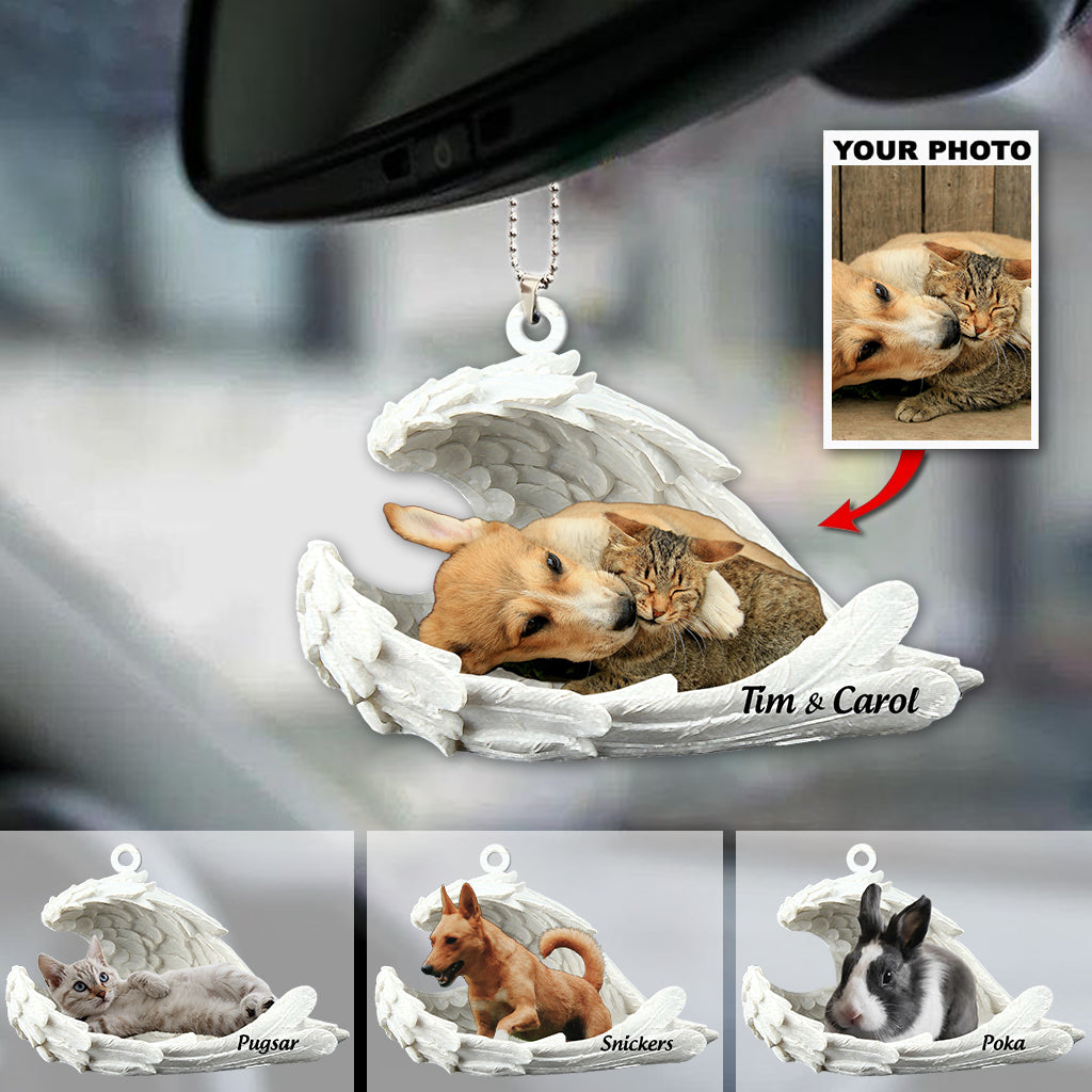 Personalized Pet Sleeping Angel Ornament  - Gift For Pet Lovers