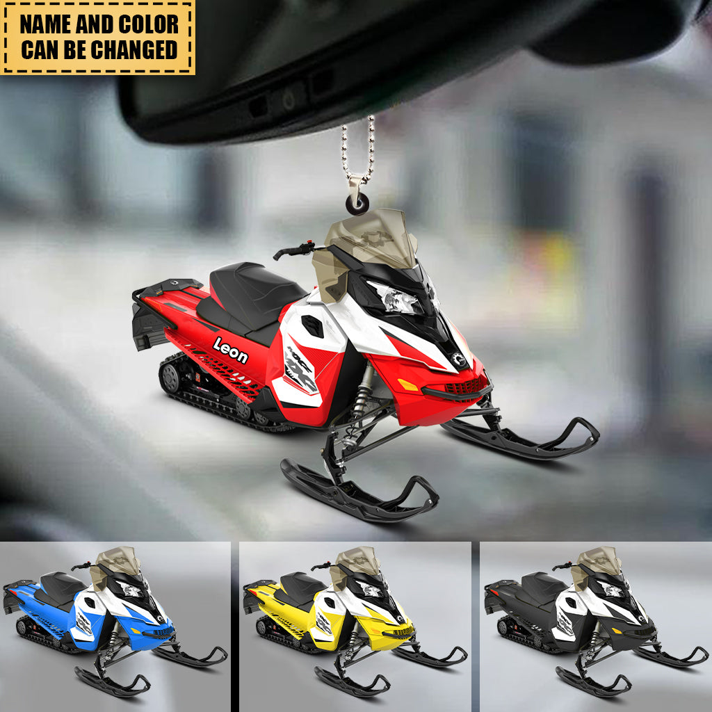 Personalized Snowmobile Car Ornament For Snowmobile Lovers