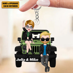 Crazy Together Personalized Gifts Custom Acrylic Keychain - Gift For Couple , Off-road Lover