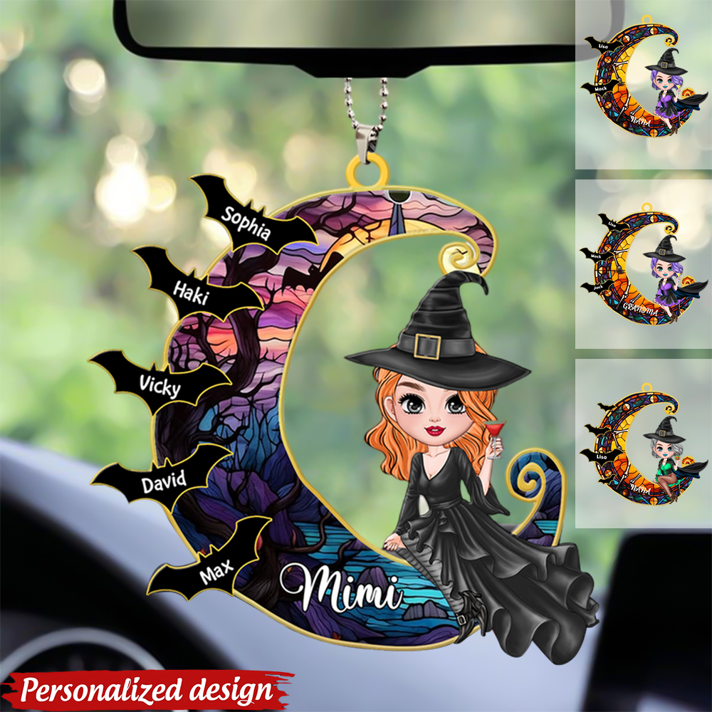 Gift For Mysterious Witch Grandma, Custom Name Kids, Halloween Gift - Personalized Ornament