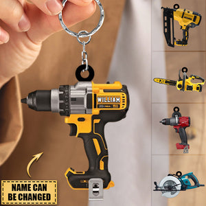Personalized Power Tool Acrylic Double-sided Keychain