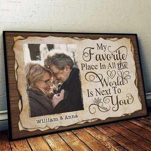 My Favorite Thing Is Staying Next To You - Gift For Couples - Personalized Horizontal Poster