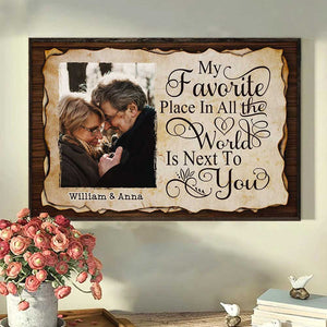 My Favorite Thing Is Staying Next To You - Gift For Couples - Personalized Horizontal Poster