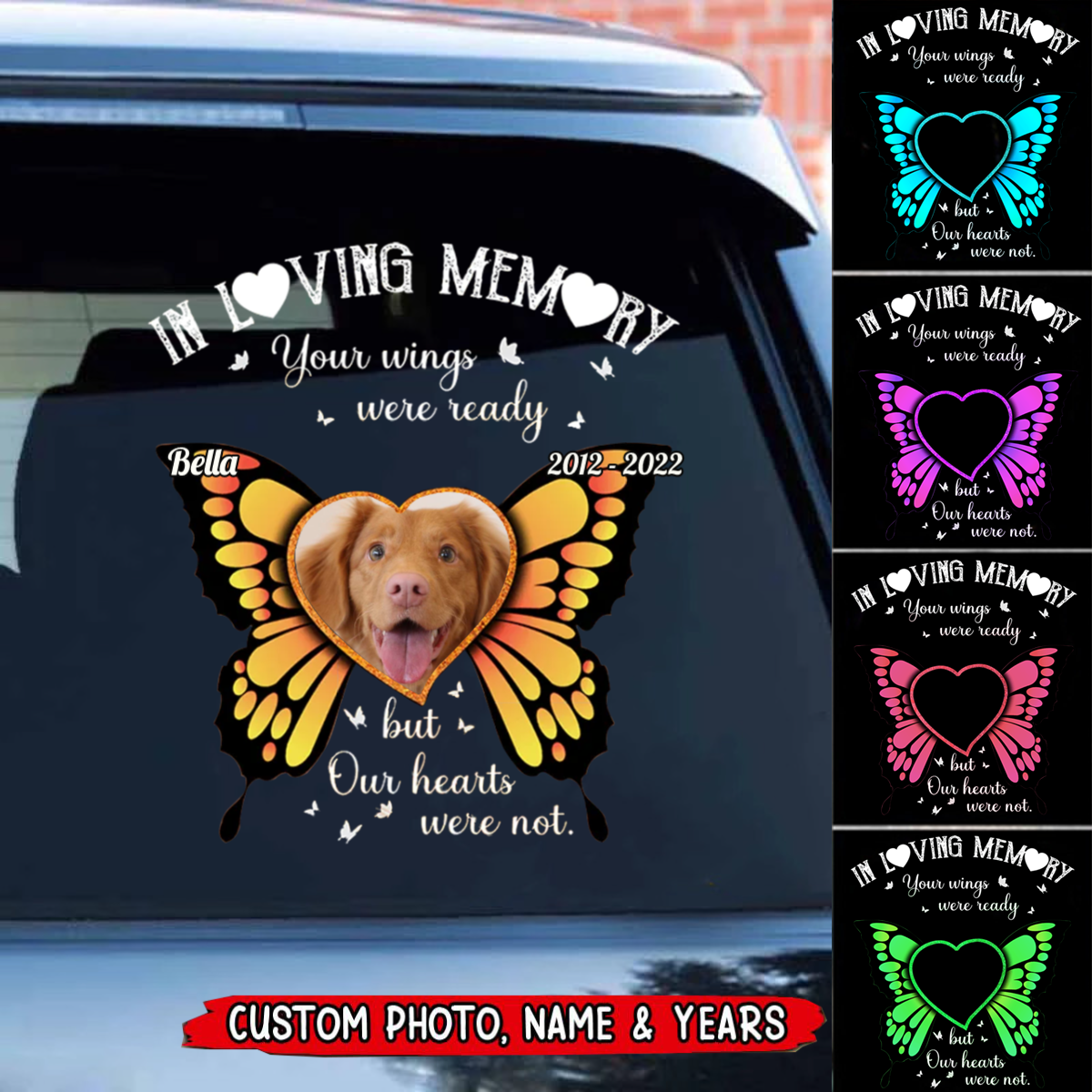 Personalized Pet Photo Butterfly In Loving Memory Decal