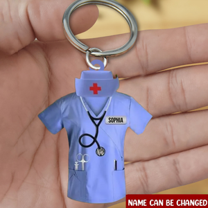 Personalized Nurse And Hat Scrubs - Gift for nurse Acrylic Keychain