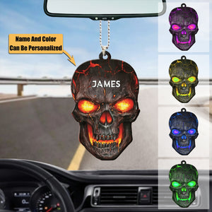 Personalized Gift For Skull Lover Acrylic Flat Car Ornament