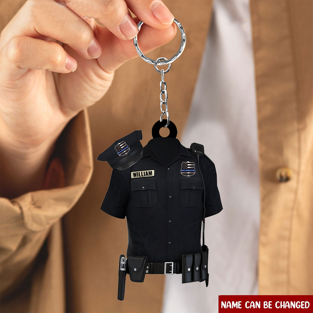Personalized Police Uniform Keychain