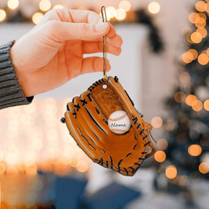 Baseball Glove Personalized Flat Ornament