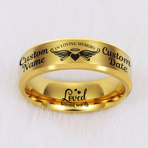 Personalized In Loving Memory Engraved Ring