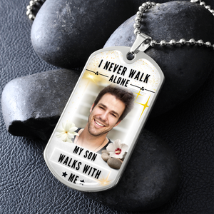 Never Walk Alone Dog-tag Memorial Photo Necklace