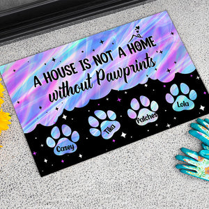 Hologram Pawprints Pets Dog Personalized Doormat
