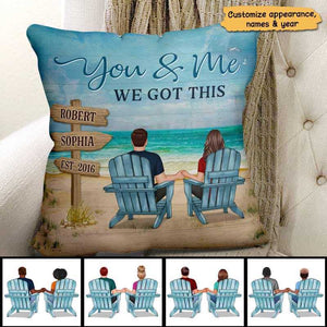 Together Built Life Couple Back View Personalized Pillow (Insert Included)