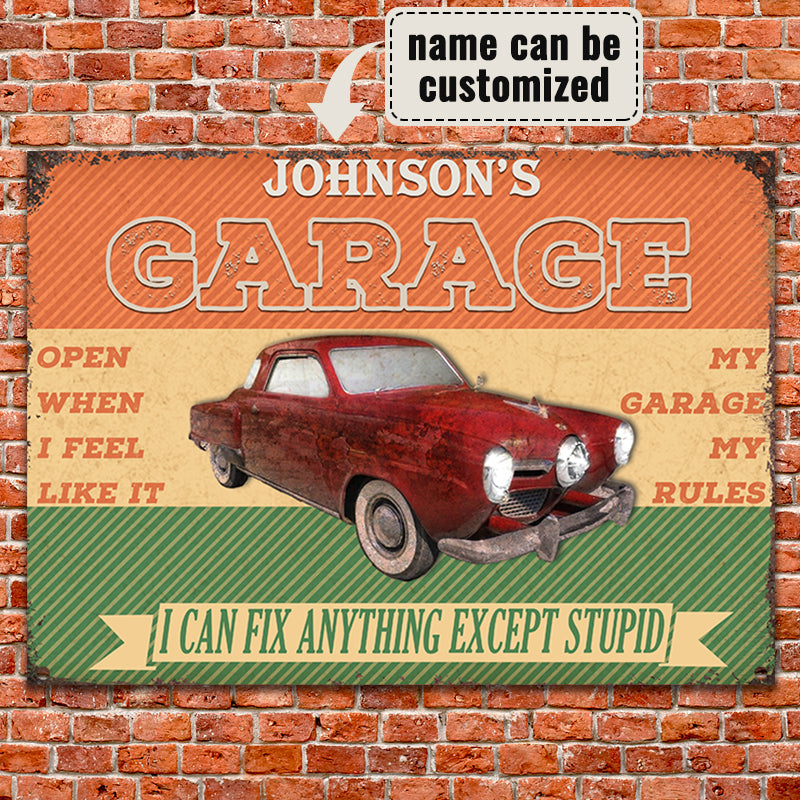I Can Fix Anything Gift for Male - Auto Mechanic Garage Sign - Personalized Custom Classic Metal Signs
