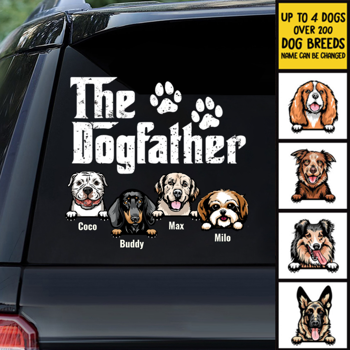 Dog Dad, Dog Mom Personalized Decal DIY Gift For Dog Lovers
